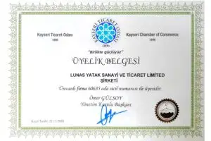 Kayseri Ticaret Odası Üyelik Belgesi